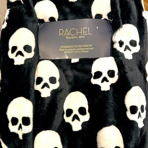 Rachel Roy Halloween skull throw blanket NWT